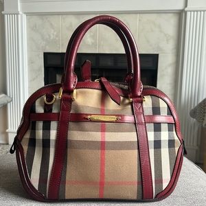 BURBERRY Bridle Orchard Bowling Bag Dark brown Tan